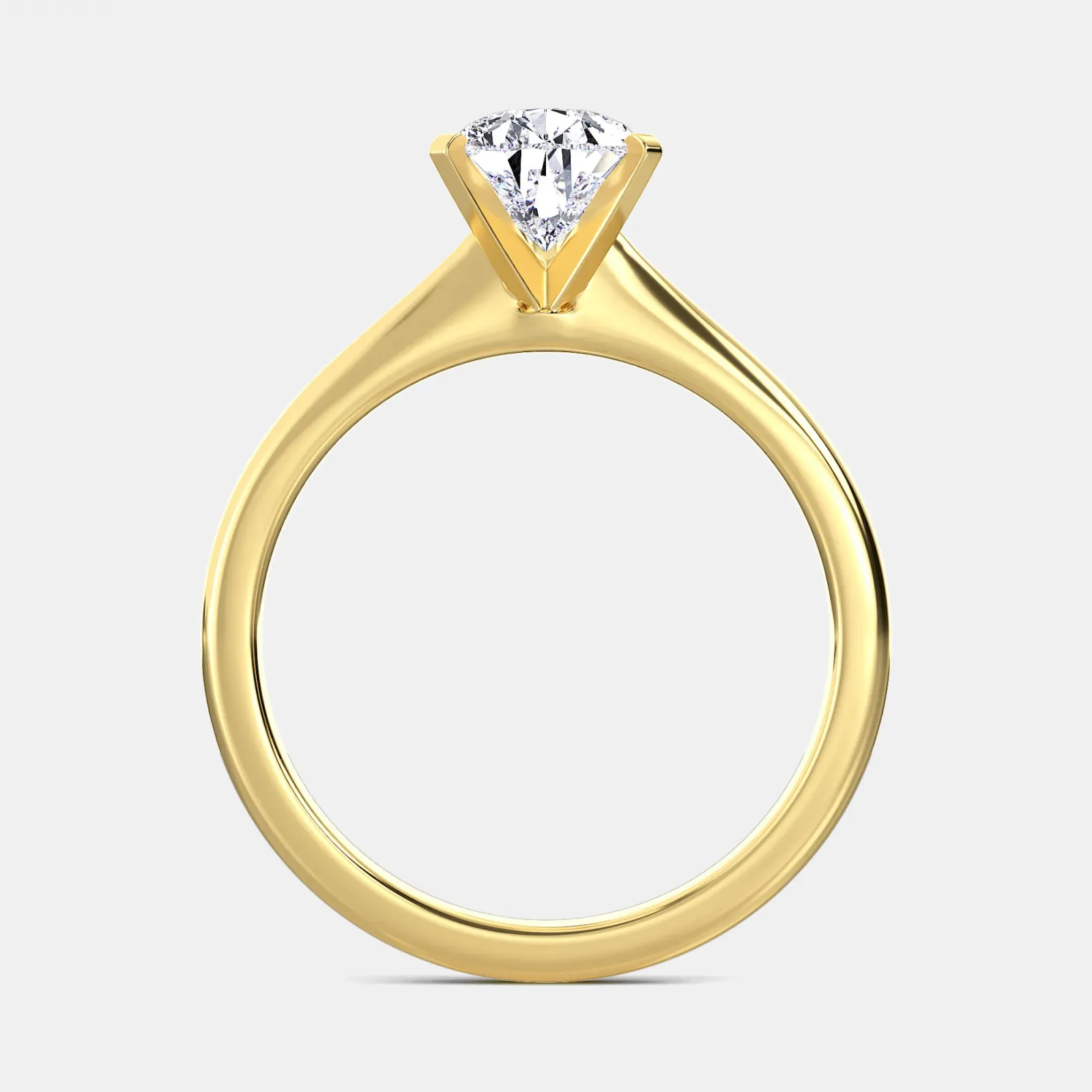 Yellow gold Pear Cut Solitaire Ring