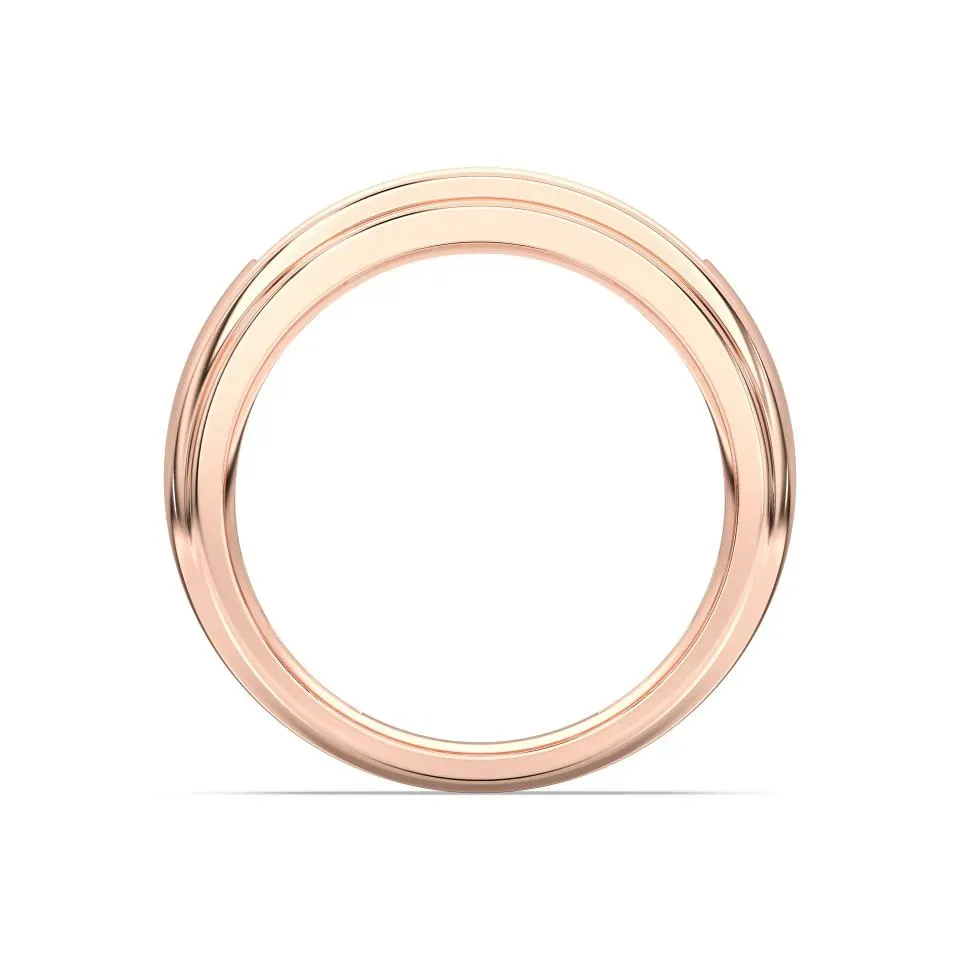 Rose gold Mens 5stone Wedding Band