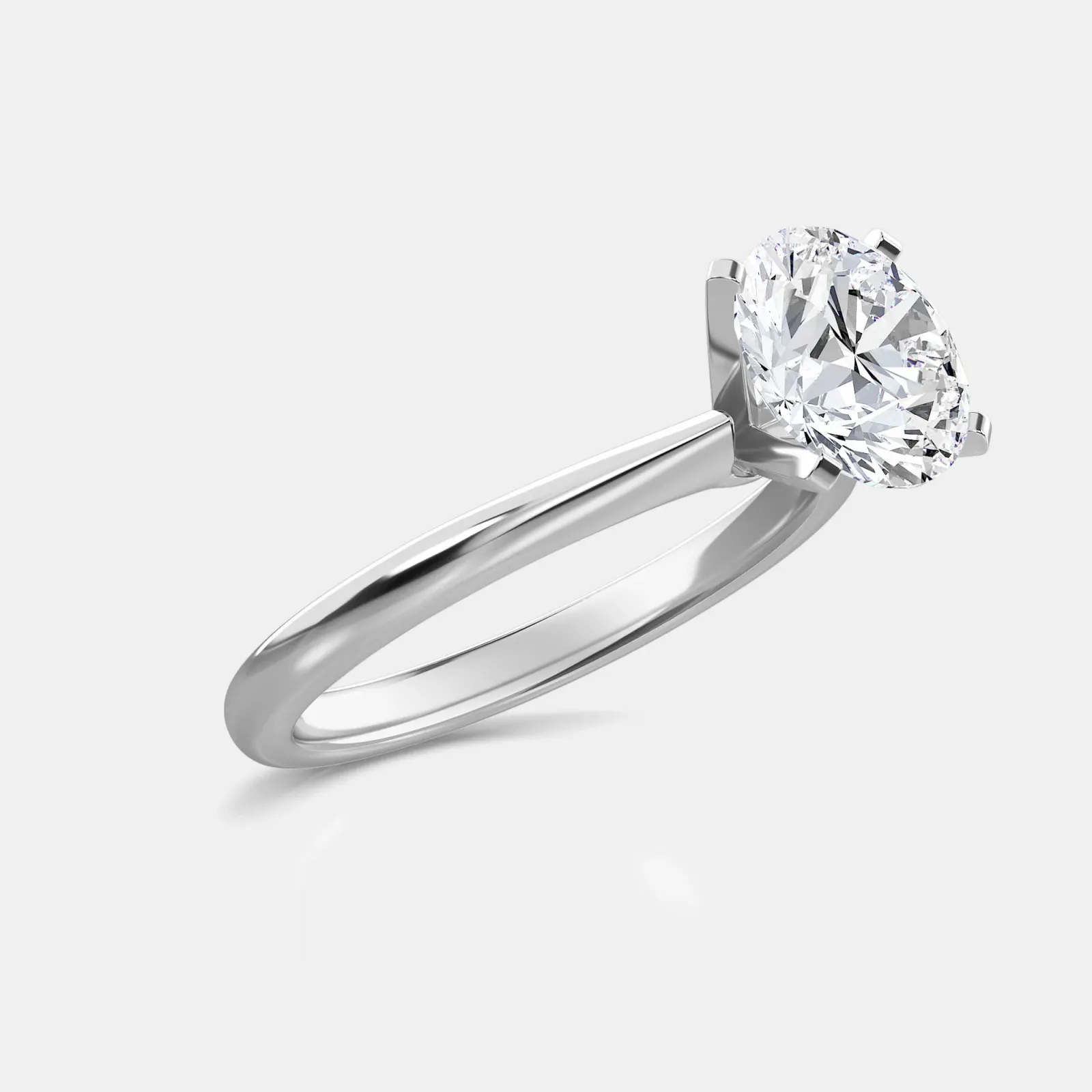 Silver Round Cut Solitaire Ring