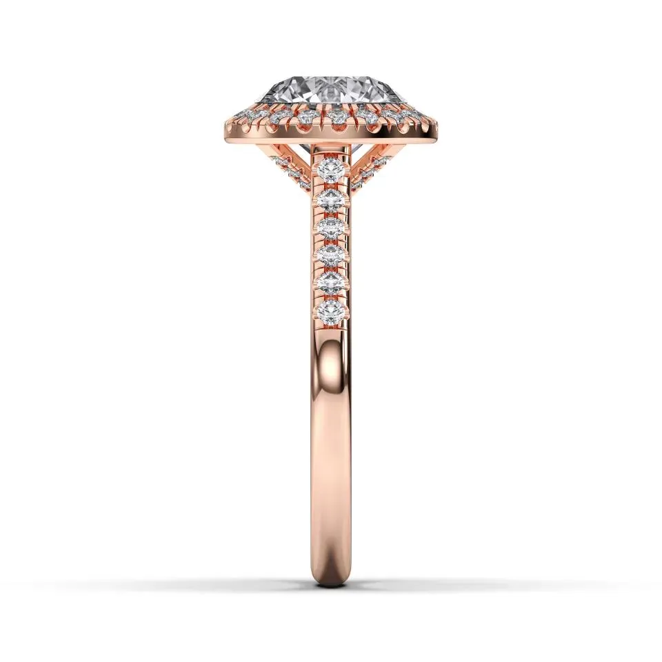 Rose gold Round Cut Flush Set Halo