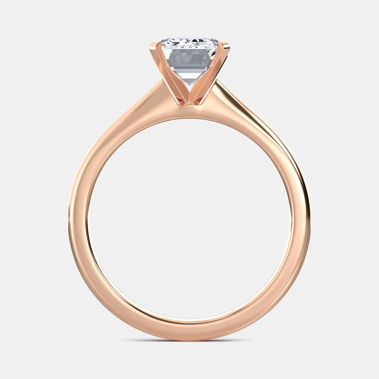 Rose gold Emerald Cut Solitaire Ring