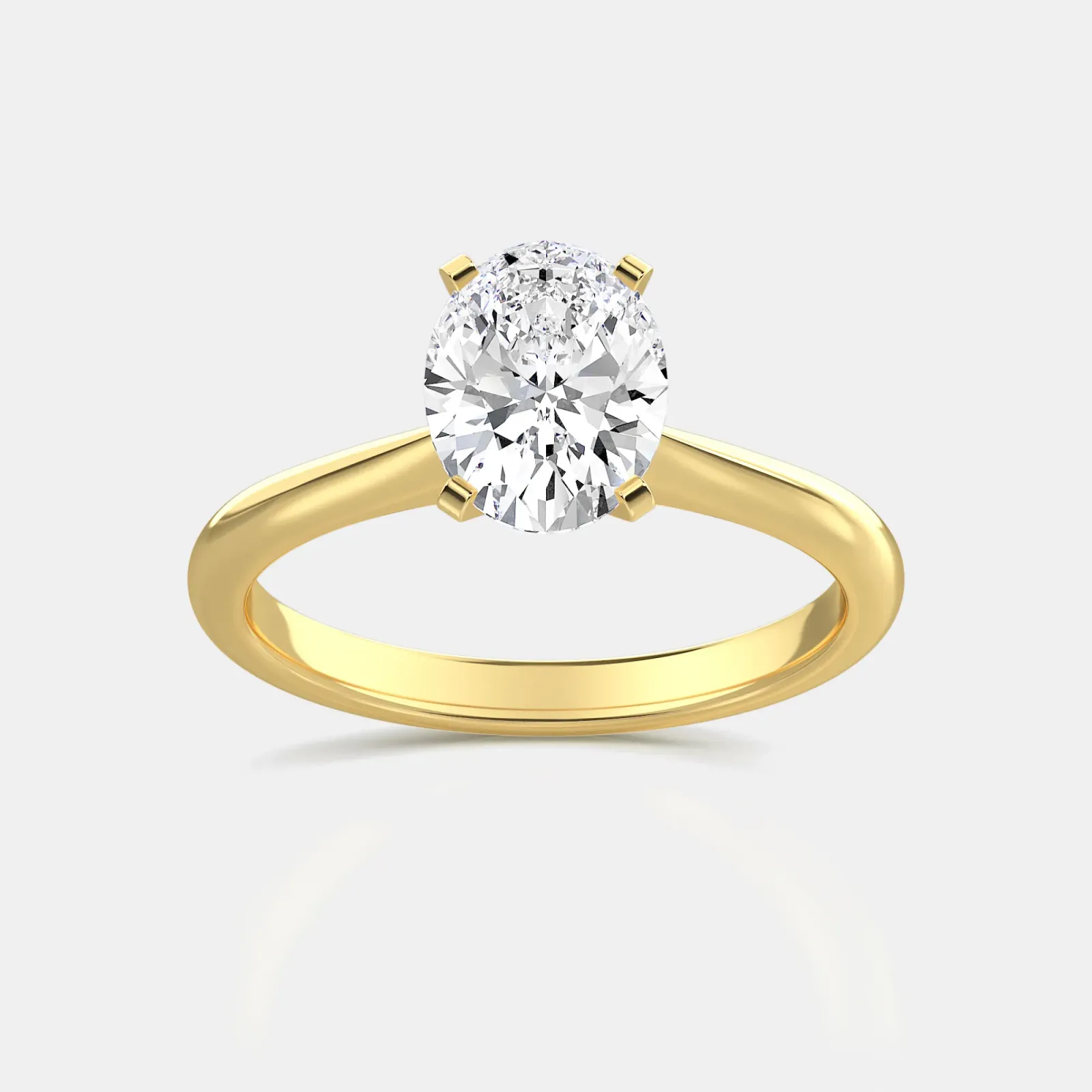 Yellow gold Oval Cut Solitaire Ring