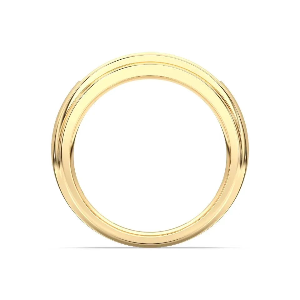 Yellow gold Mens 5stone Wedding Band