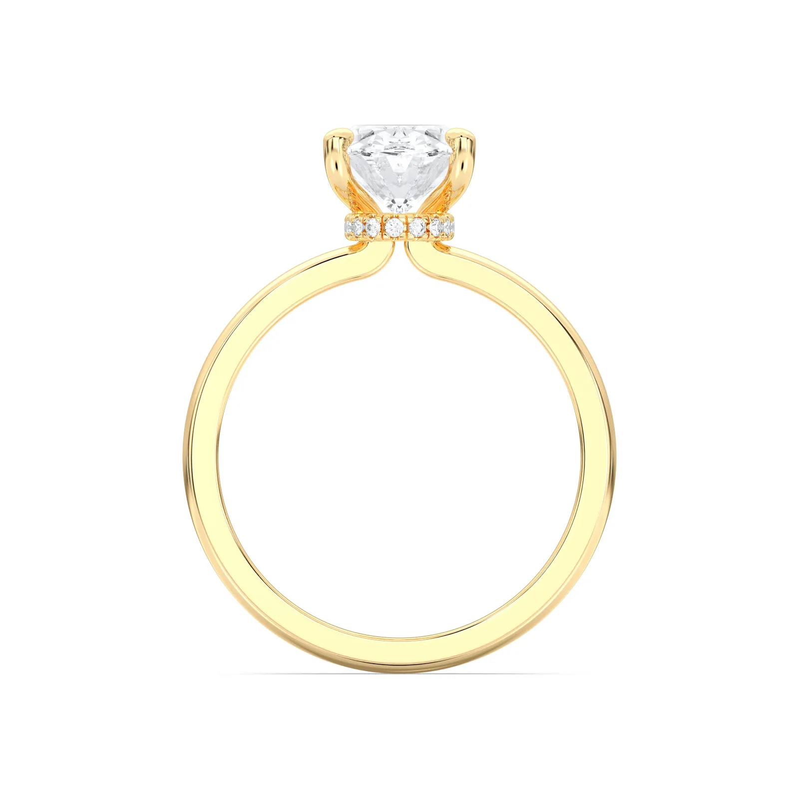 Yellow gold Oval Cut Collar Ring