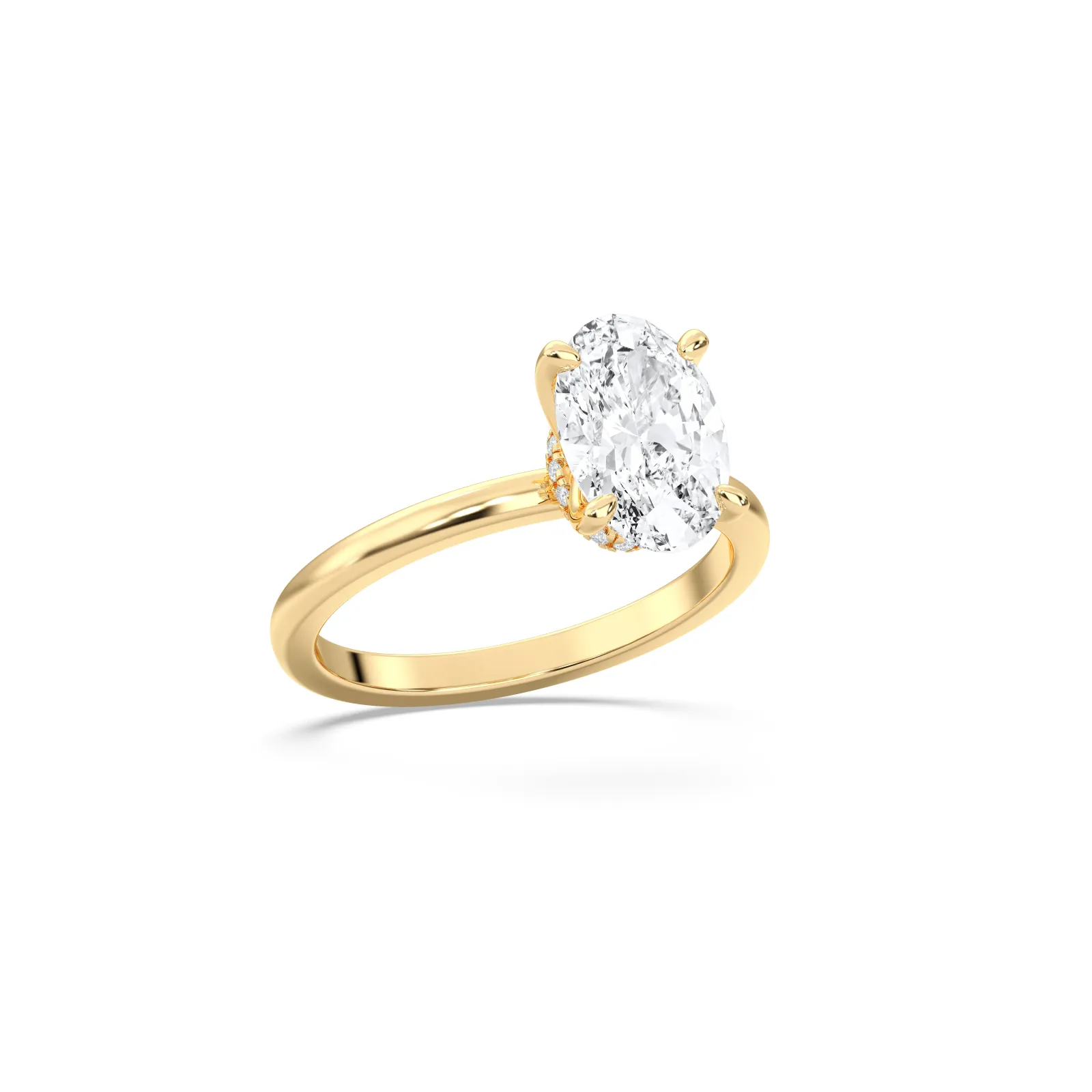 Yellow gold Oval Cut Collar Ring
