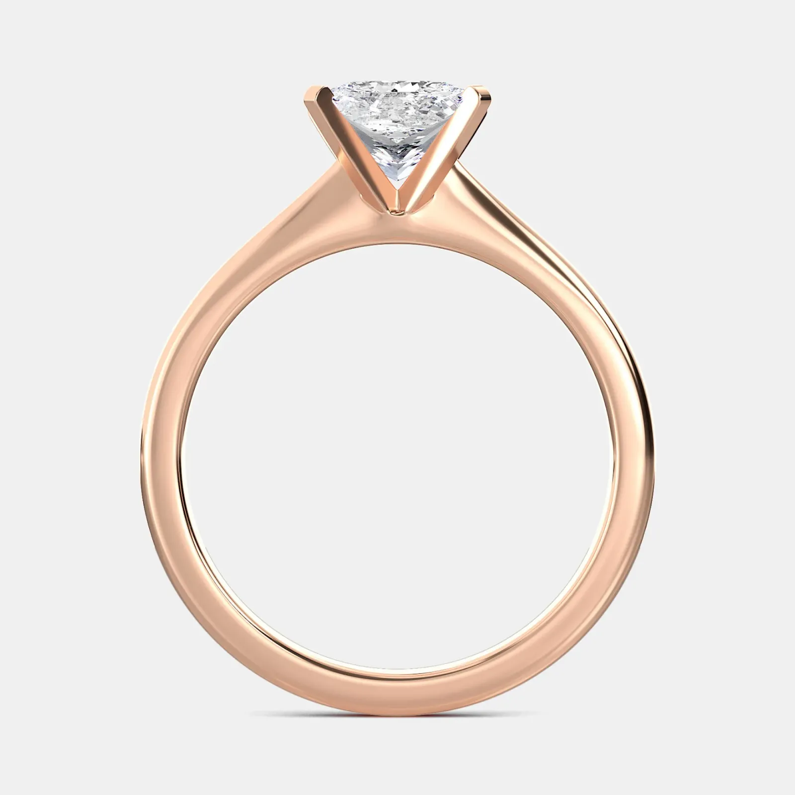 Rose gold Princess Cut Solitaire Ring
