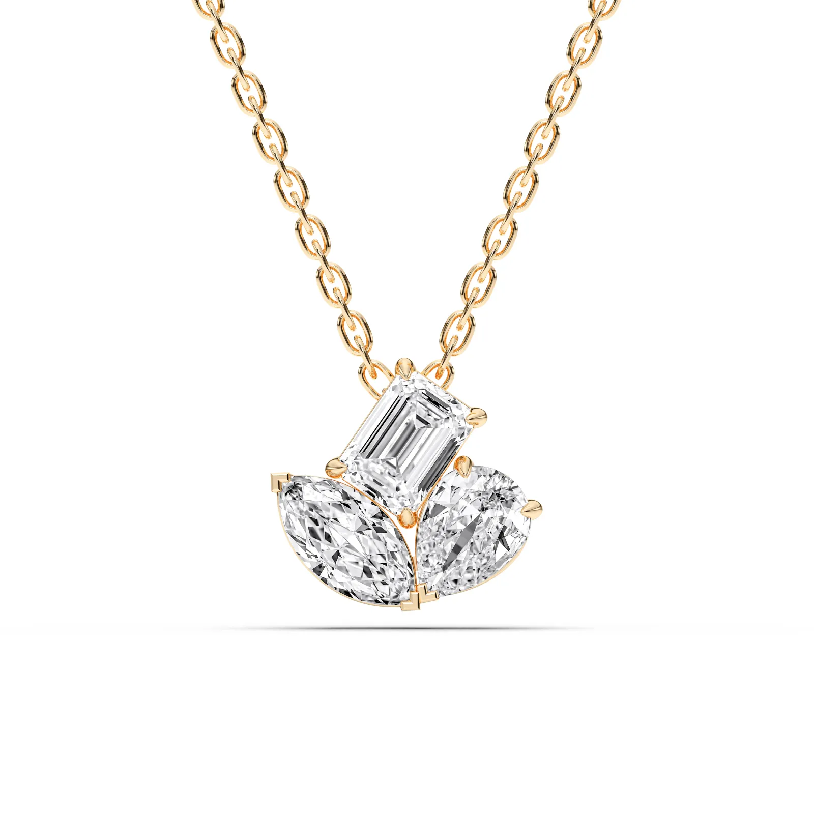 Yellow gold Cluster Pendant