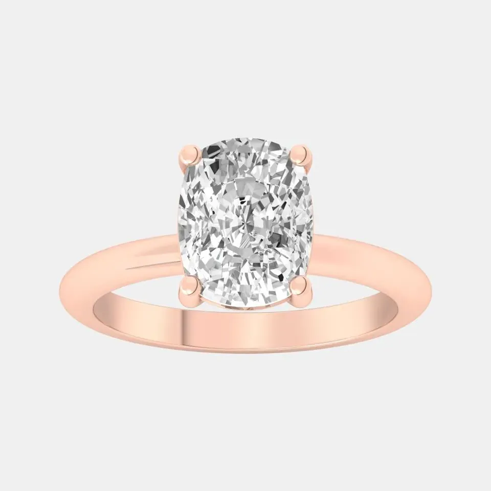 Rose gold Cushion Cut Solitaire Ring