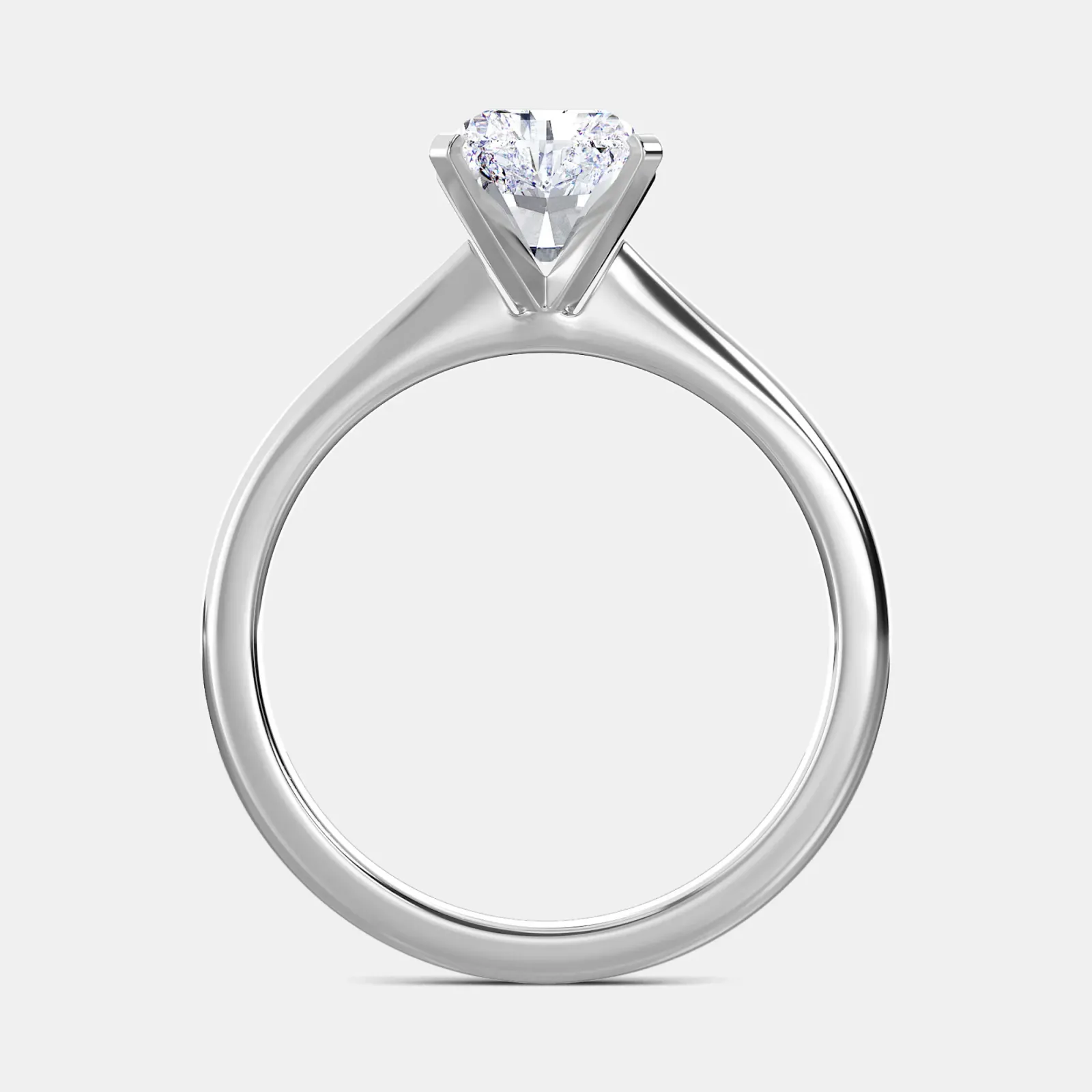 White gold Radiant Cut Solitaire Ring