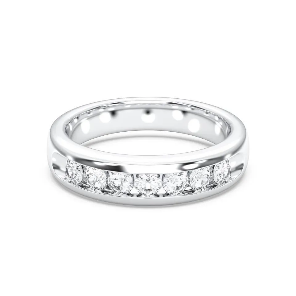 White gold Mens 7stone Wedding Band
