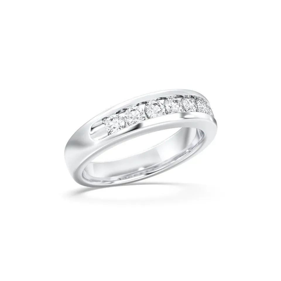 White gold Mens 7stone Wedding Band