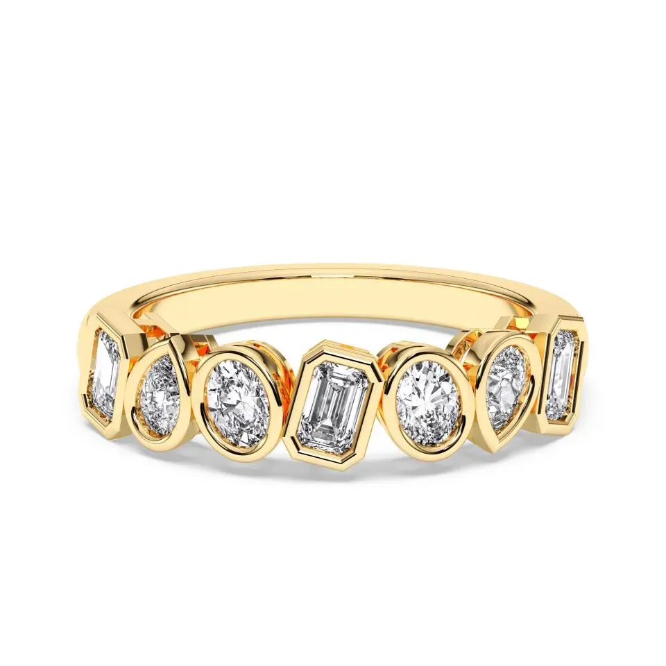 Yellow gold Multishape Eternity Ring