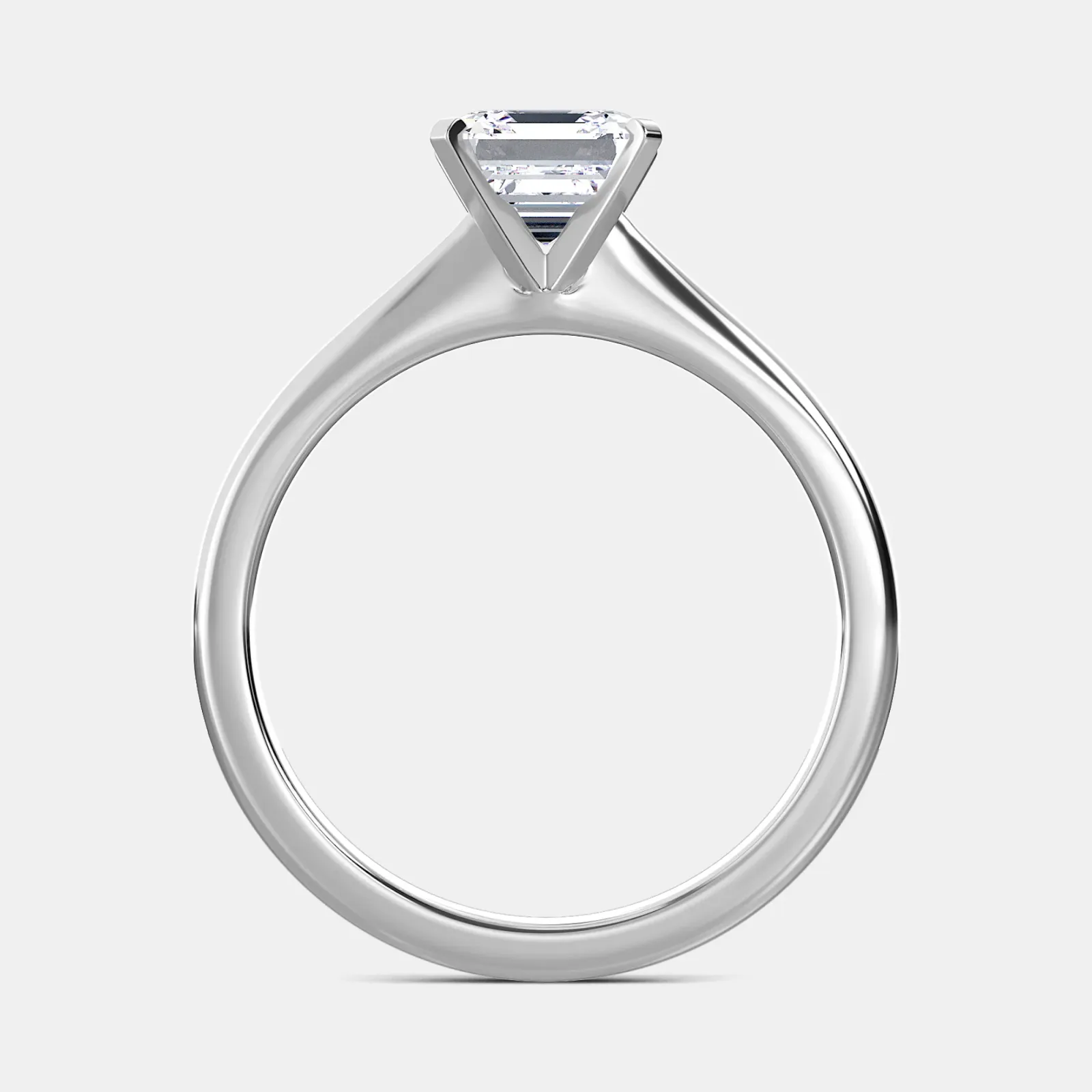White gold Asscher Cut Solitaire Ring
