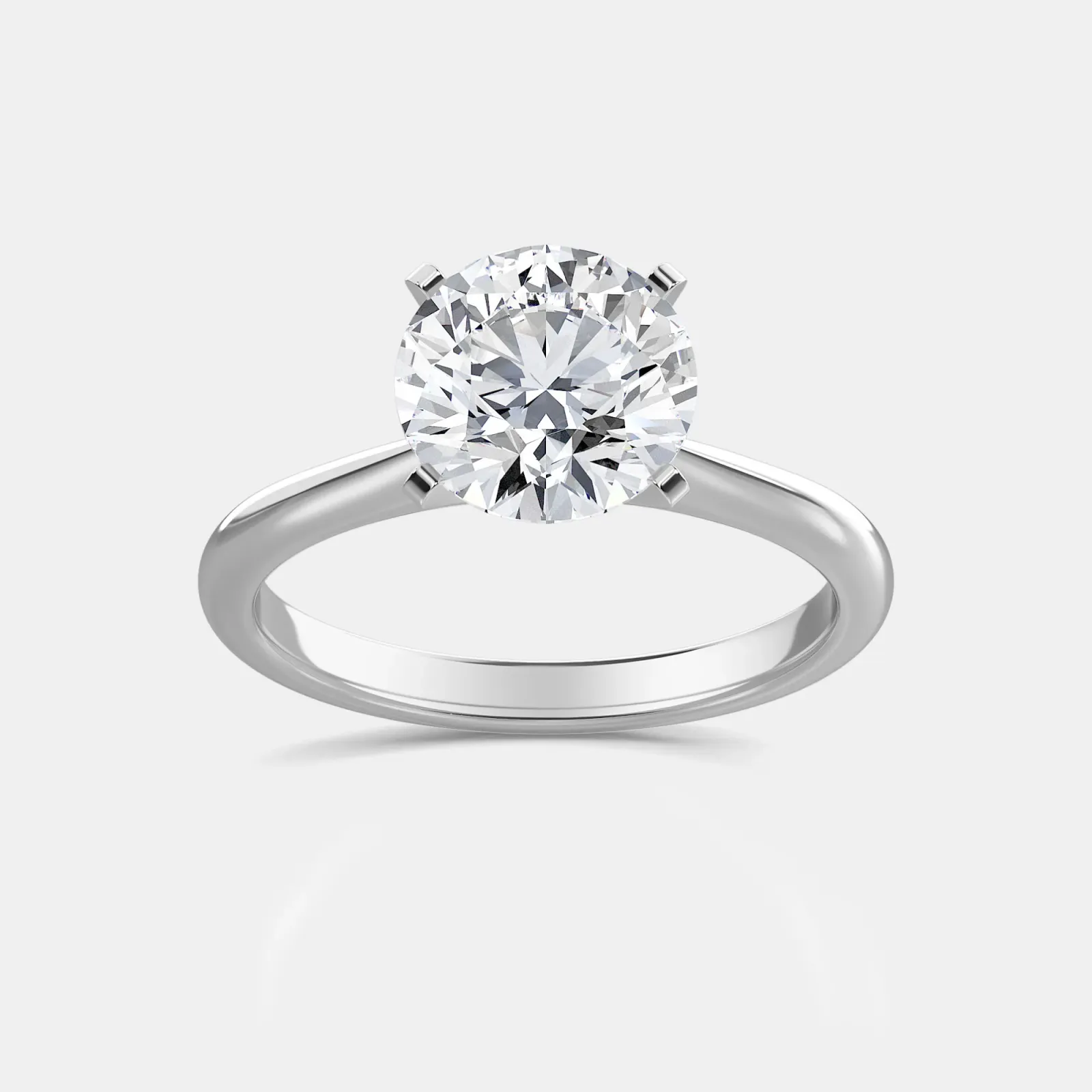 Silver Round Cut Solitaire Ring