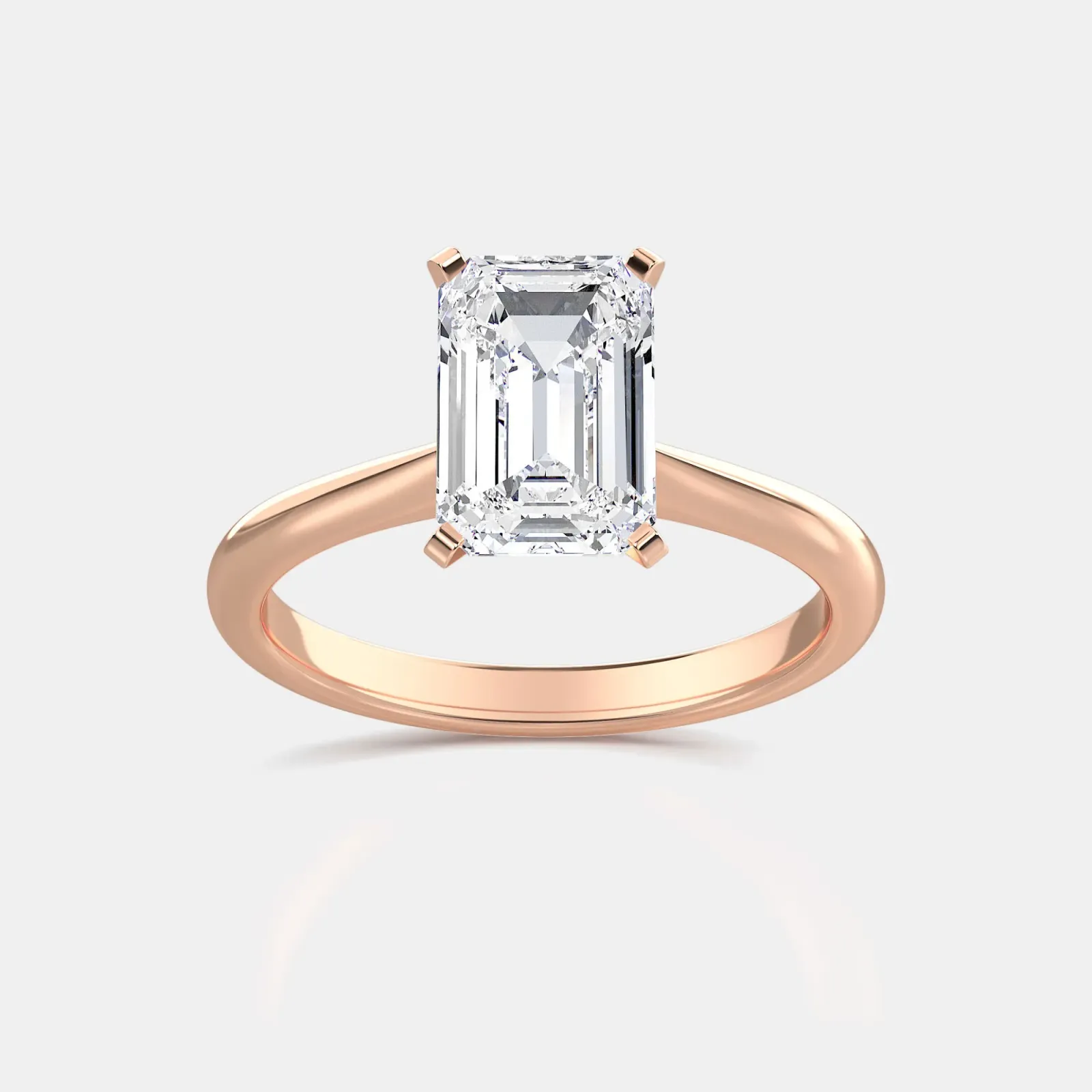 Rose gold Emerald Cut Solitaire Ring