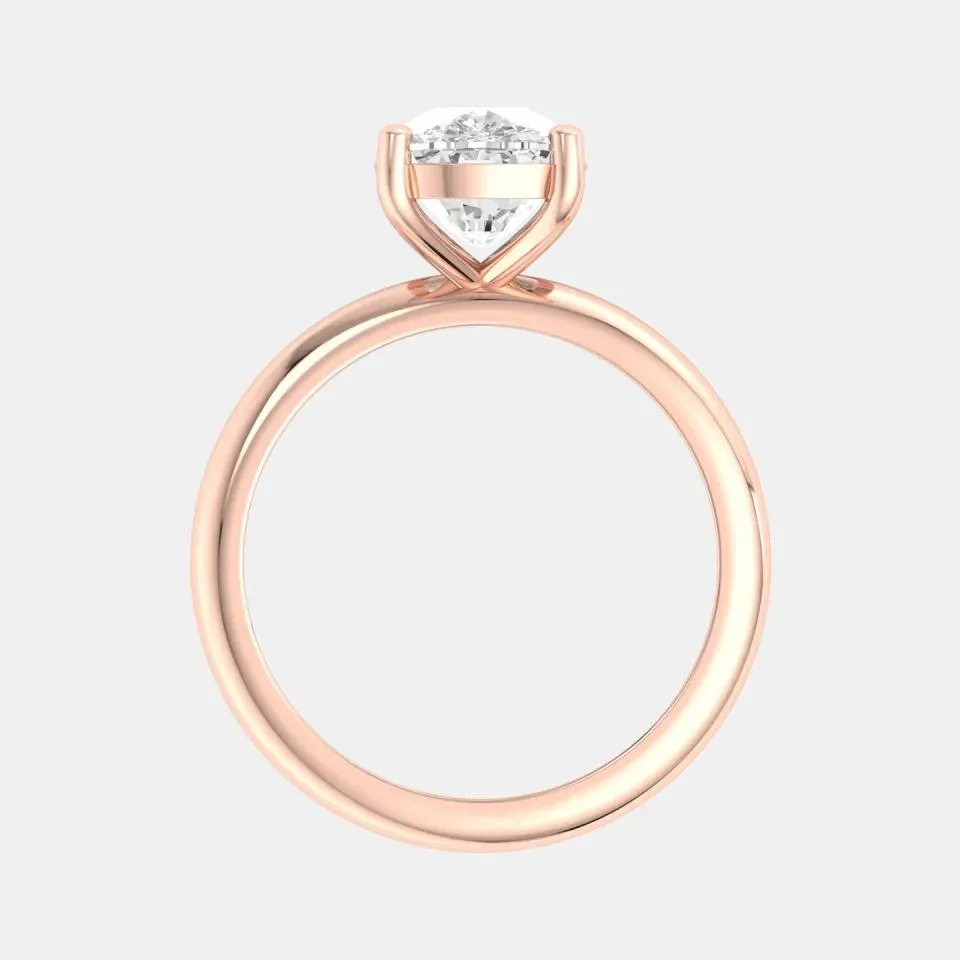 Rose gold Cushion Cut Solitaire Ring