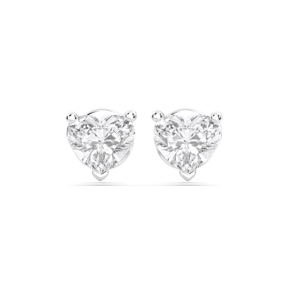 Silver Heart Cut 4prong Studs