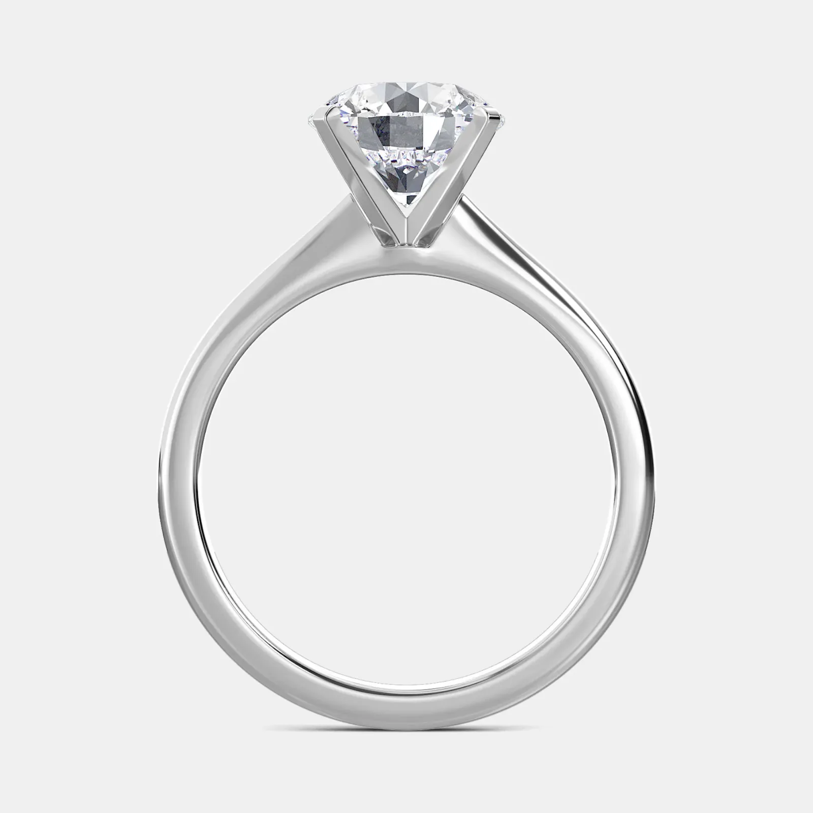 Silver Round Cut Solitaire Ring