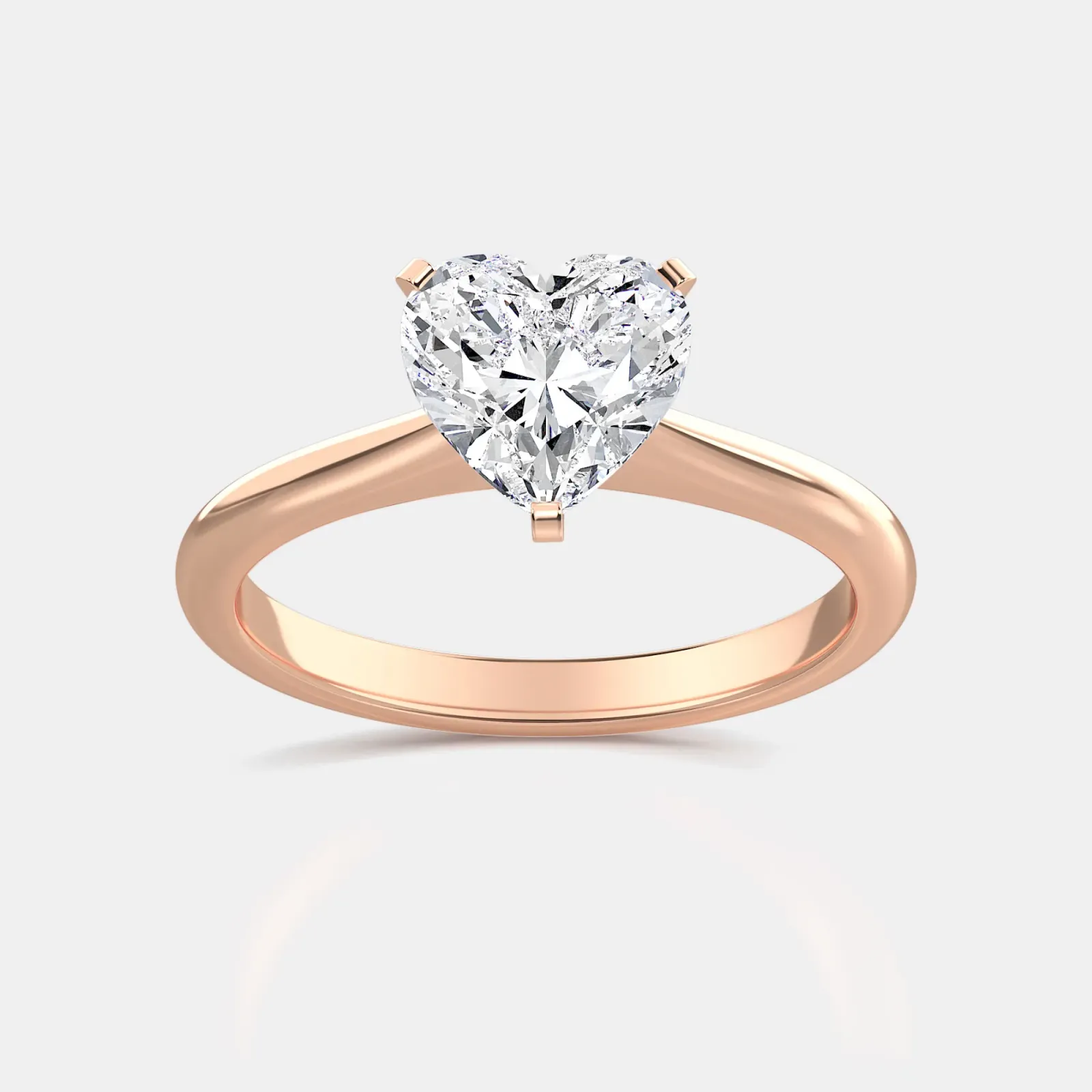 Rose gold Heart Cut Solitaire Ring