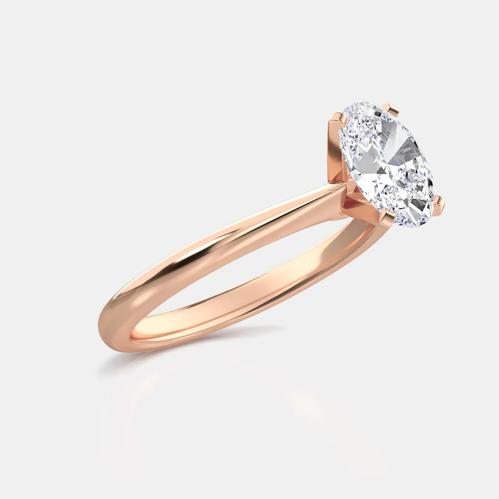 Rose gold Oval Cut Solitaire Ring
