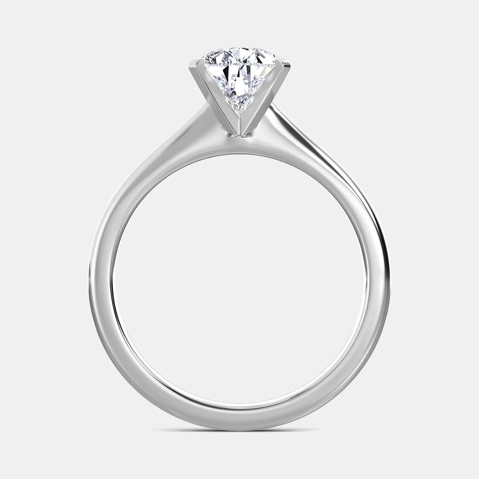 Silver Pear Cut Solitaire Ring