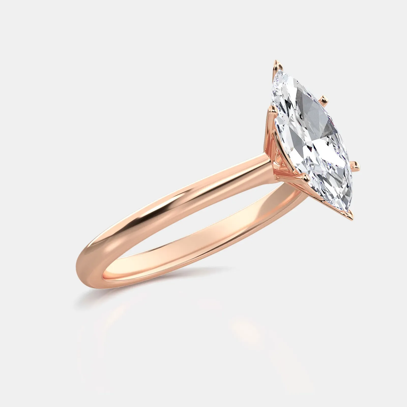 Rose gold Marquise Cut Solitaire Ring