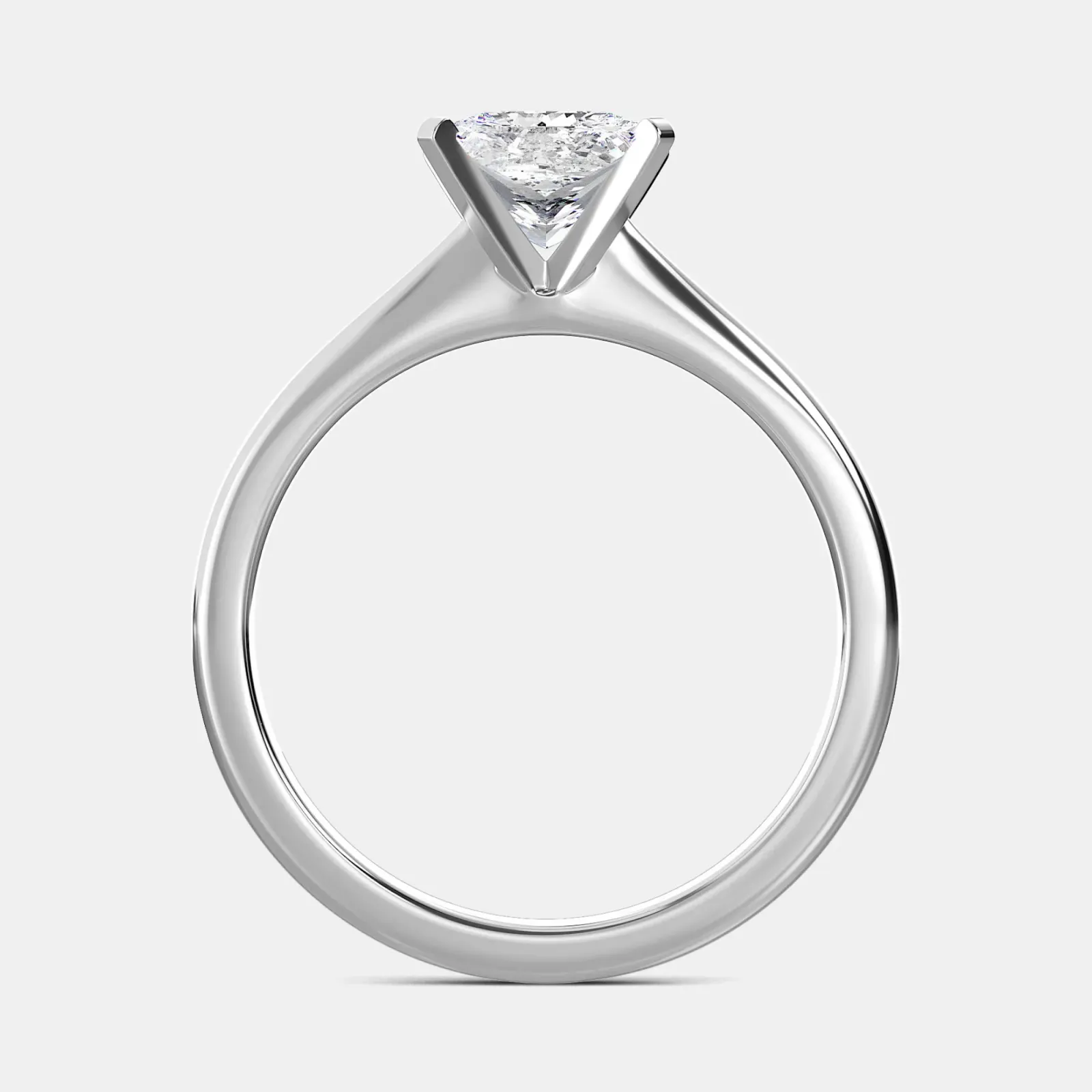 White gold Princess Cut Solitaire Ring