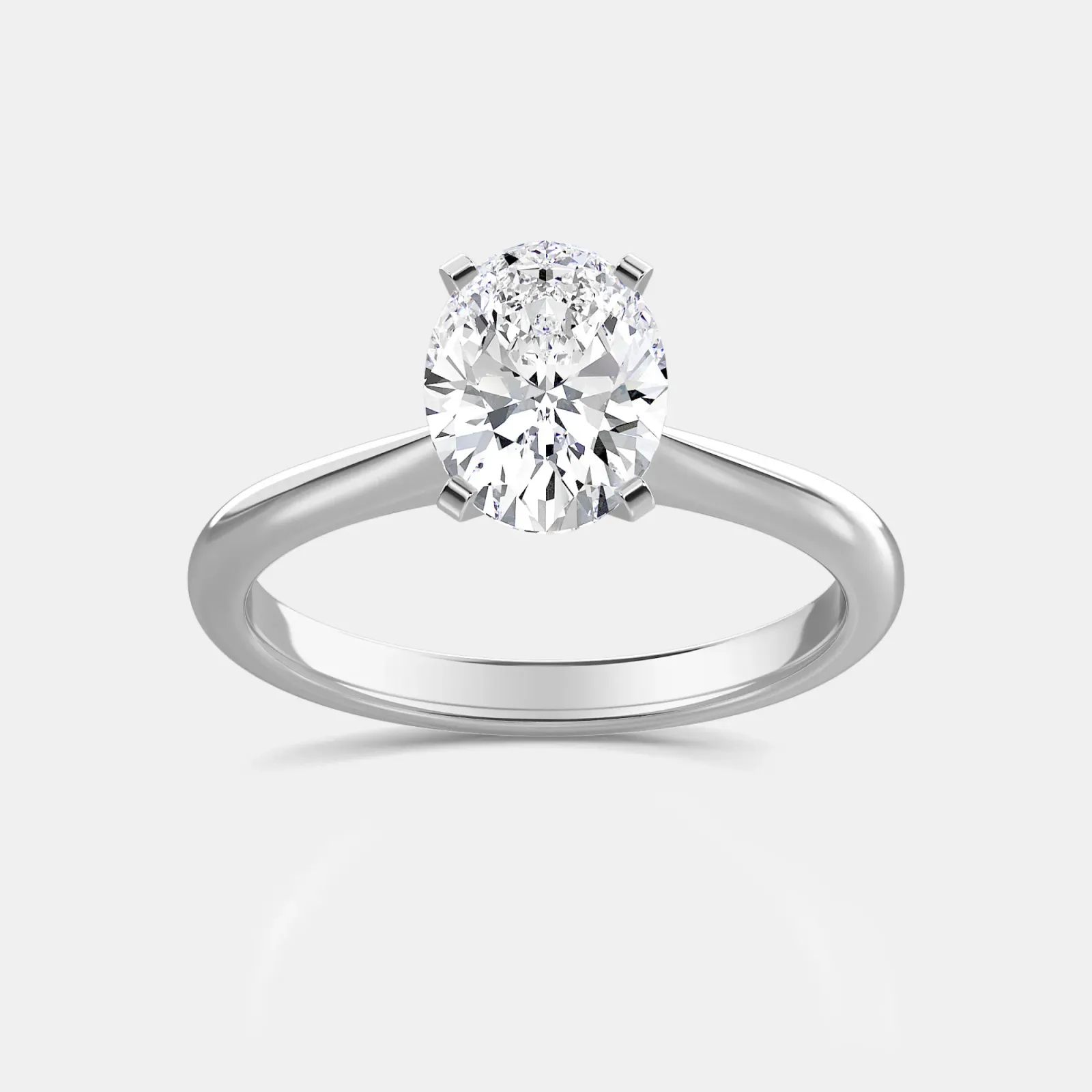 Silver Oval Cut Solitaire Ring