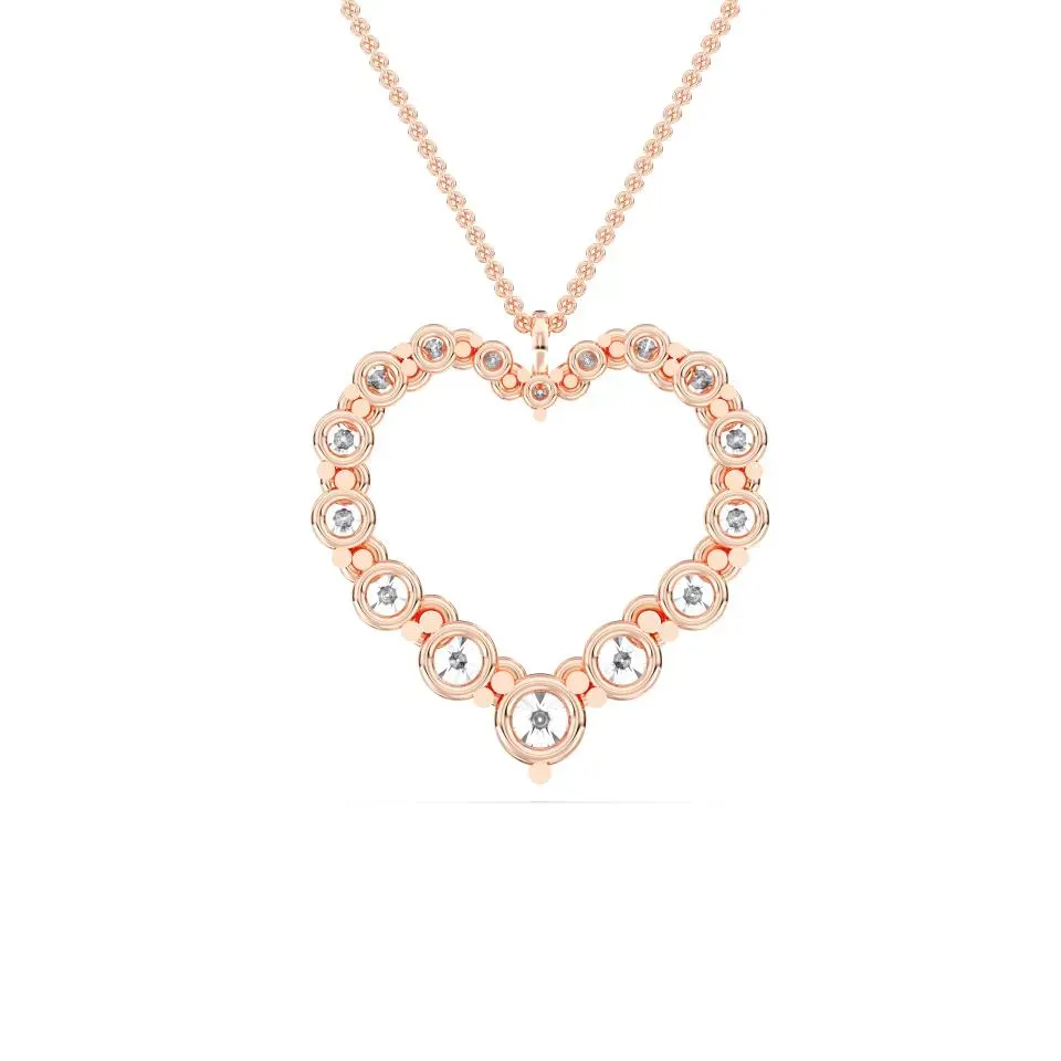 Rose gold Flexible Heart Pendant - KJP16007