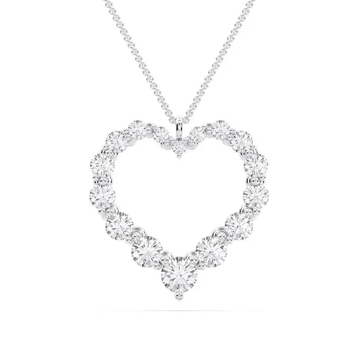 White gold Flexible Heart Pendant - KJP15916