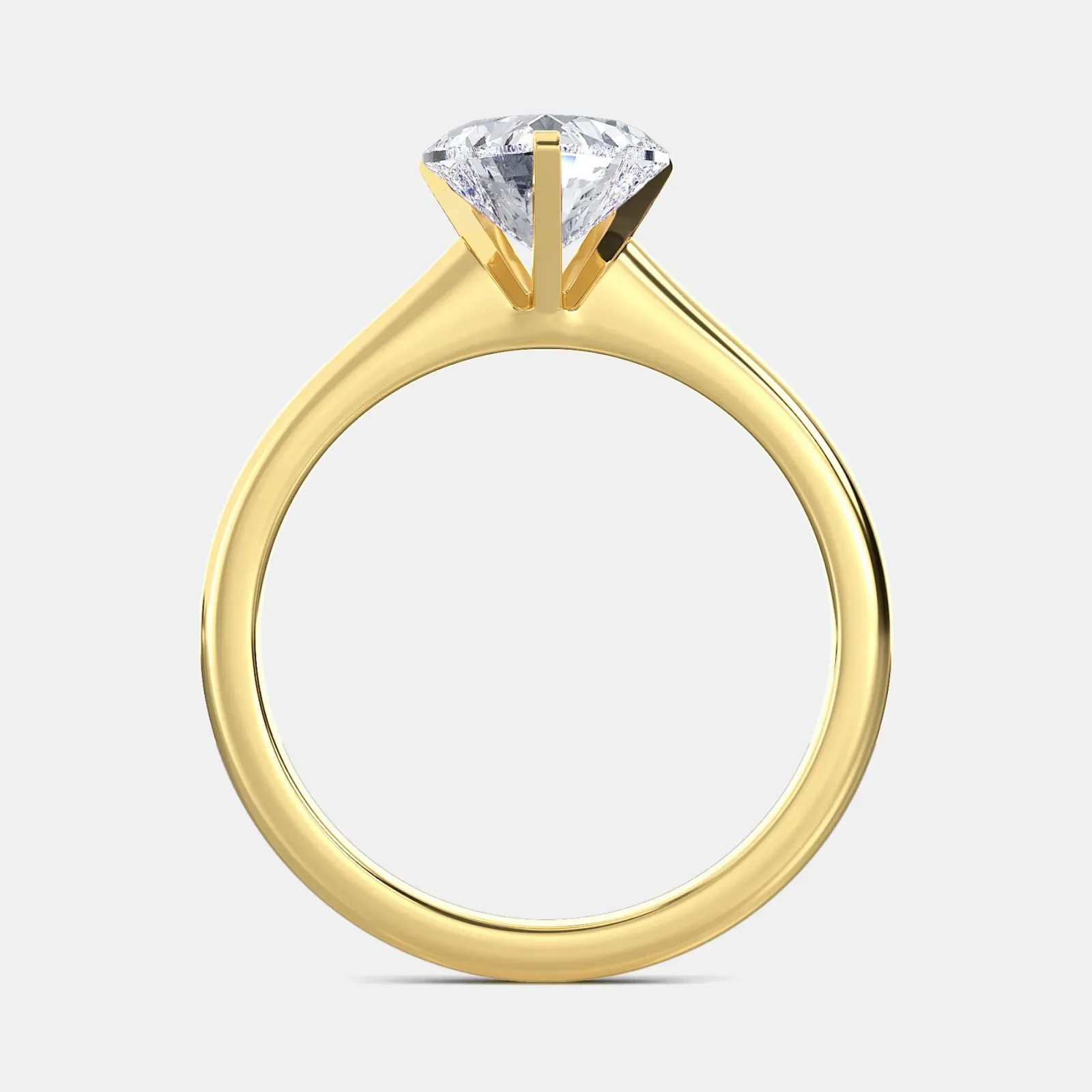 Yellow gold Heart Cut Solitaire Ring