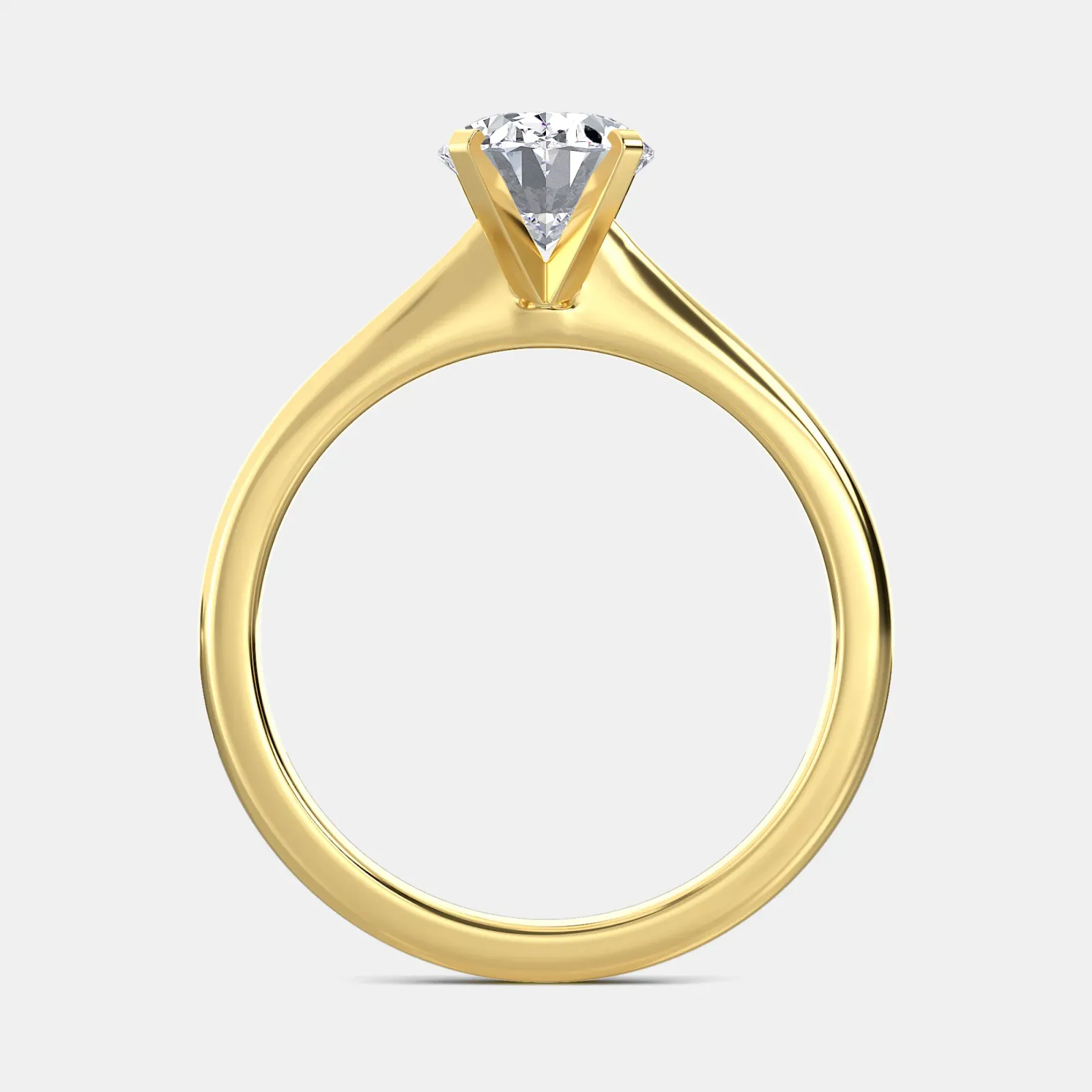 Yellow gold Oval Cut Solitaire Ring