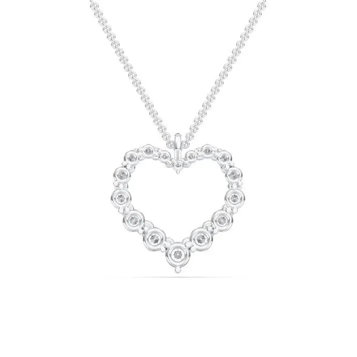 White gold Flexible Heart Pendant - KJP15916