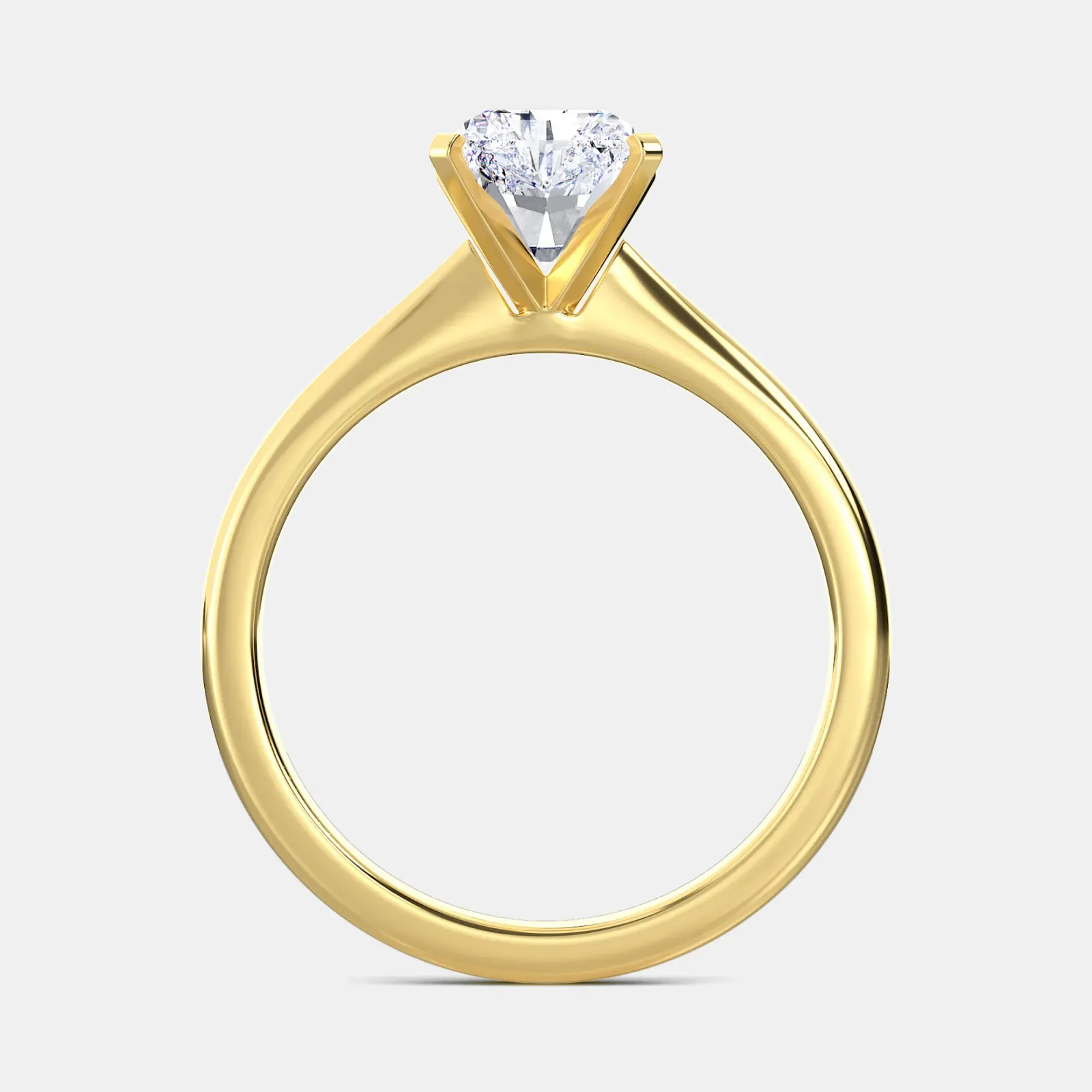 Yellow gold Radiant Cut Solitaire Ring
