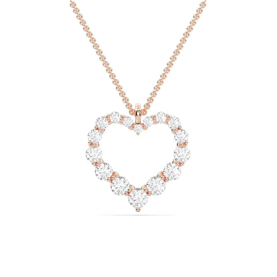 Rose gold Flexible Heart Pendant - KJP14978