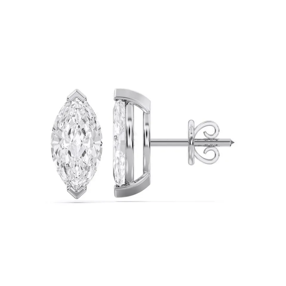 Platinum Marquise Cut 4prong Studs