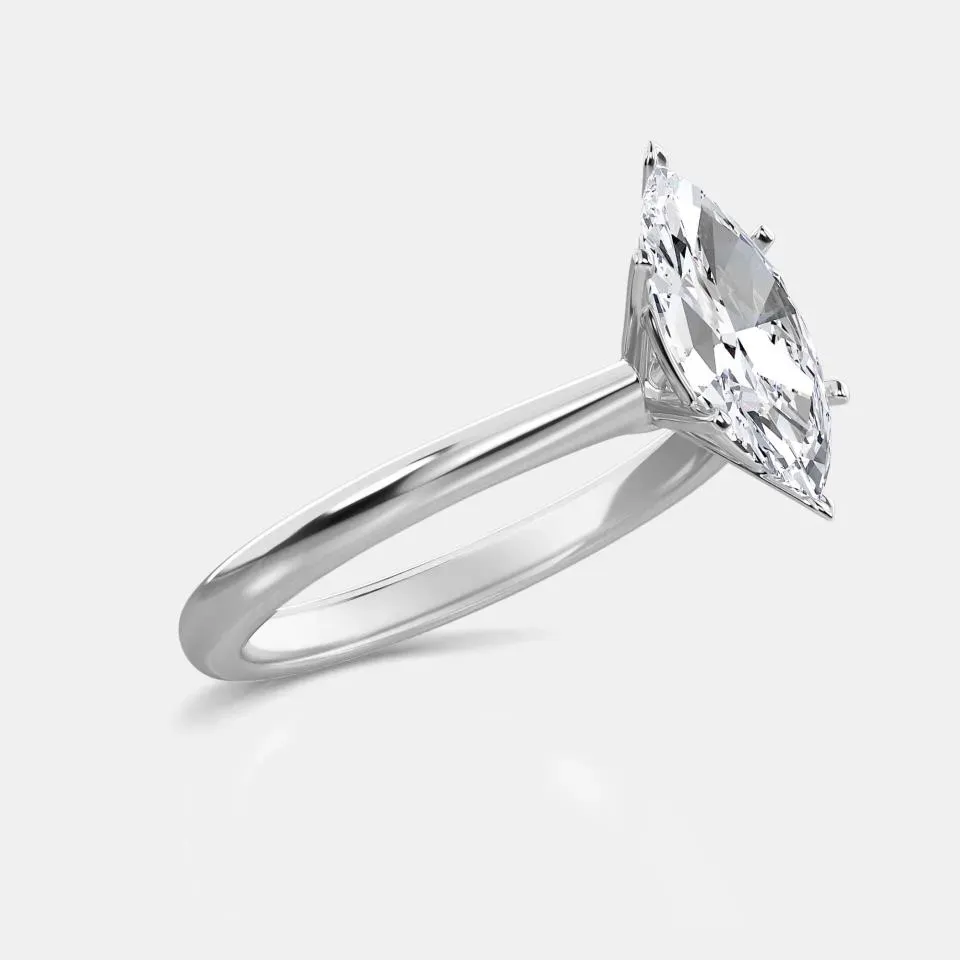 White gold Marquise Cut Solitaire Ring