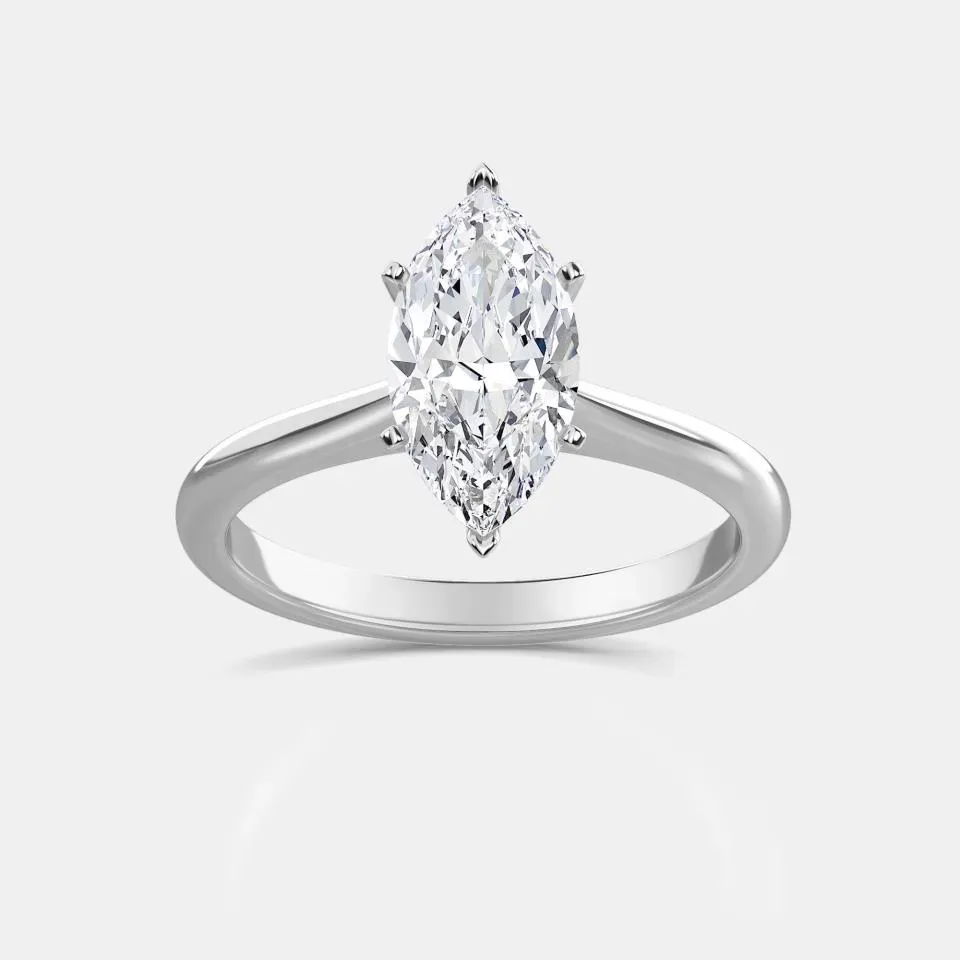 White gold Marquise Cut Solitaire Ring