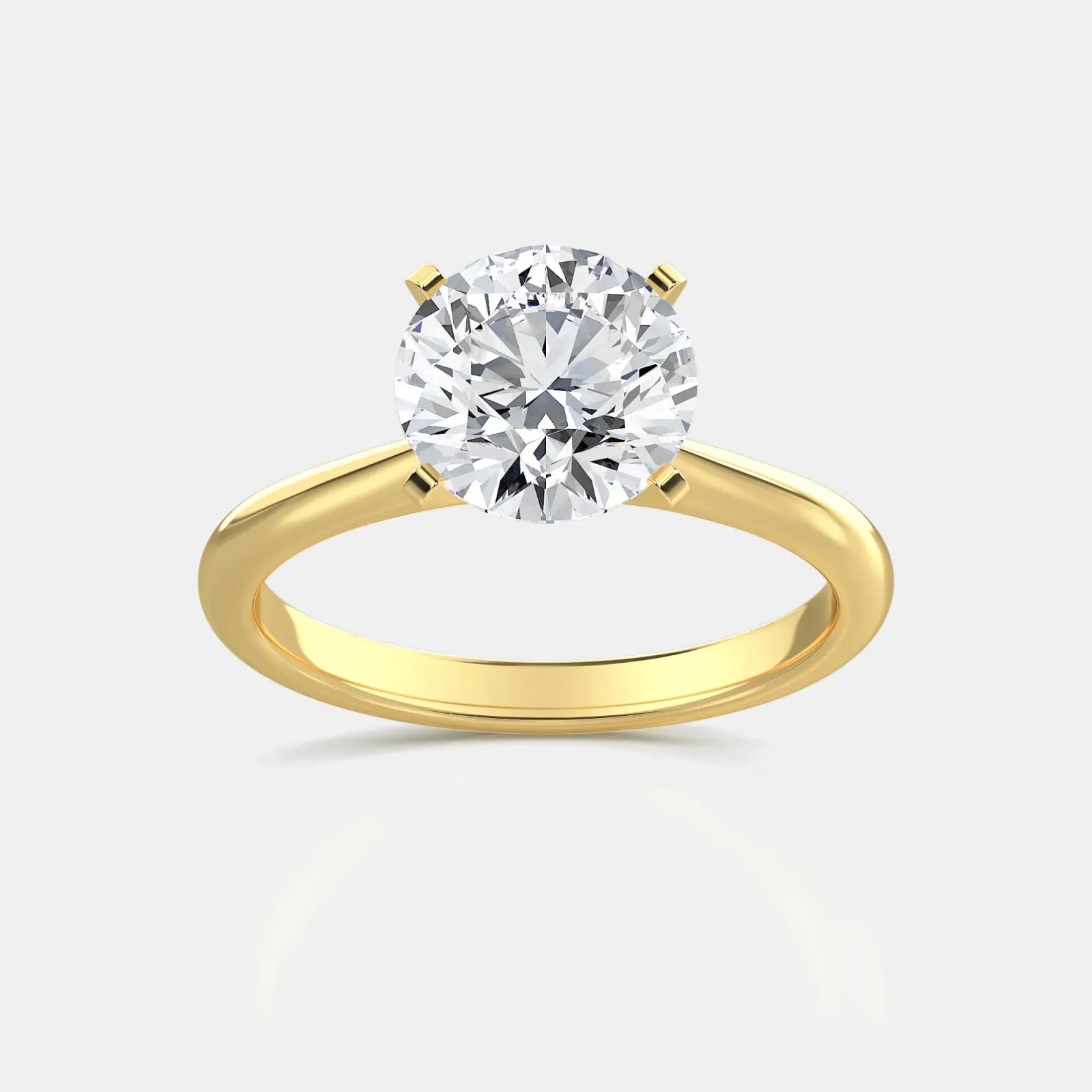Yellow gold Round Cut Solitaire Ring