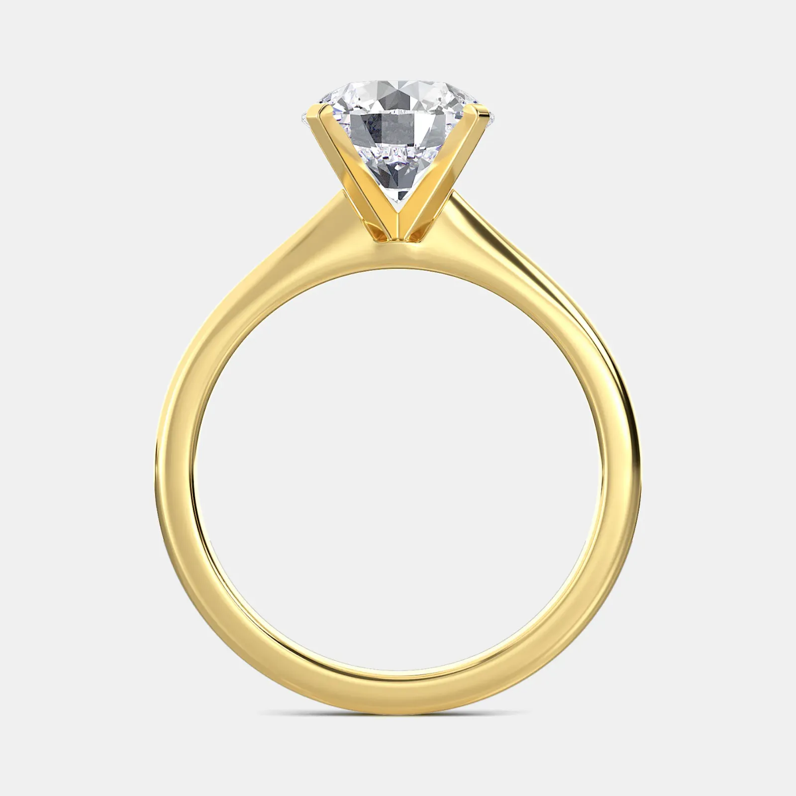 Yellow gold Round Cut Solitaire Ring