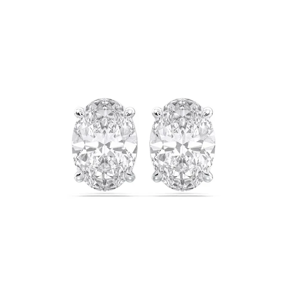 Platinum Oval Cut 4prong Studs