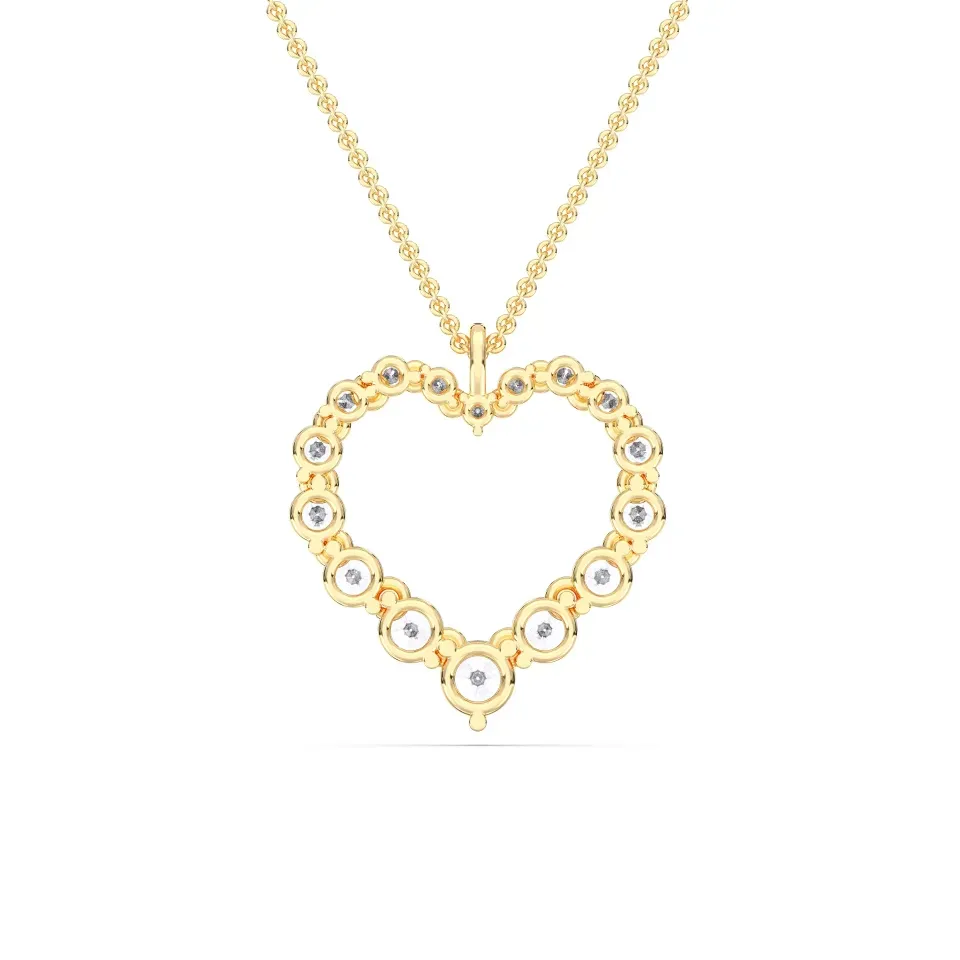 Yellow gold Flexible Heart Pendant - KJP14980