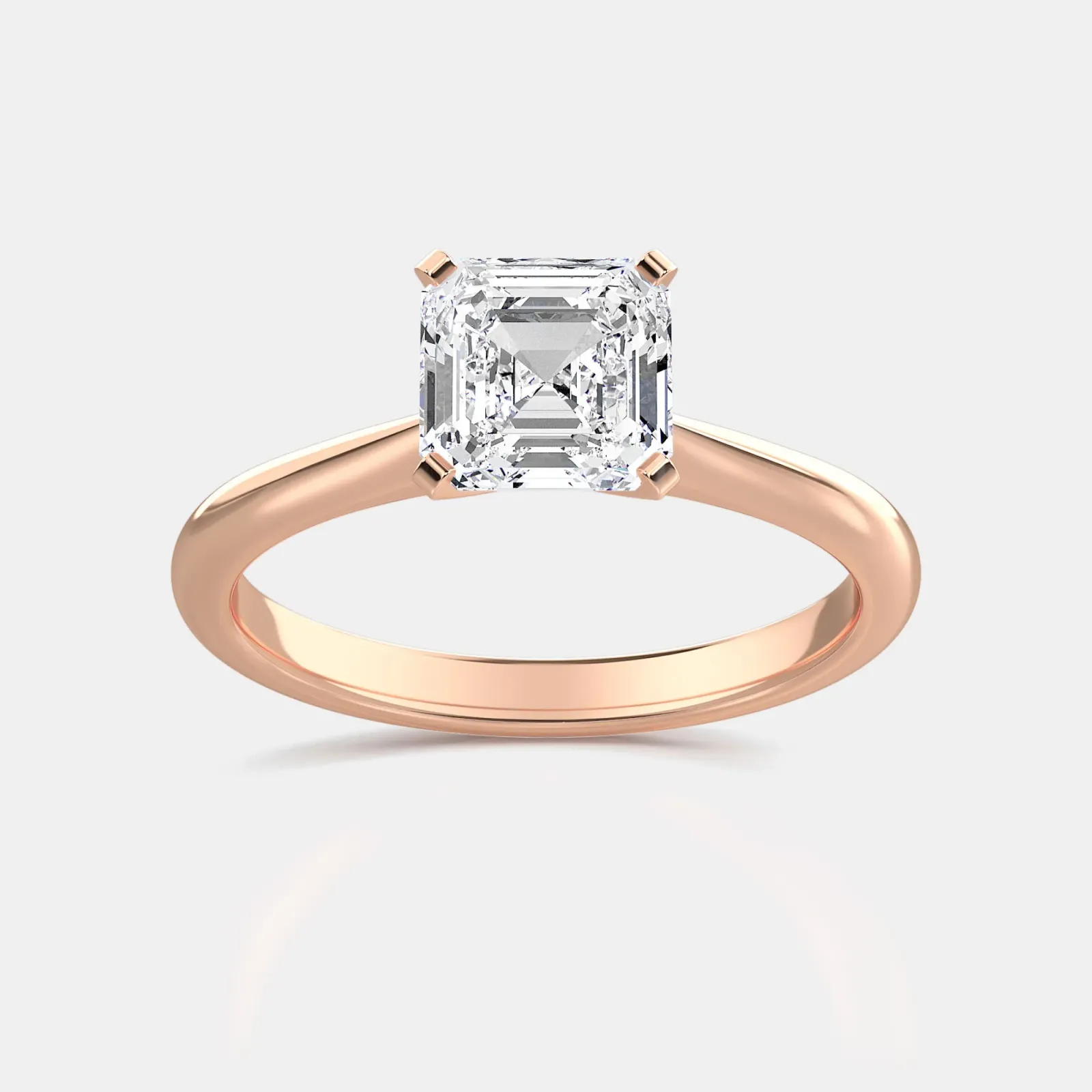 Rose gold Asscher Cut Solitaire Ring