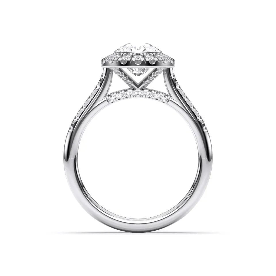 Silver Cushion Cut Flush Set Halo