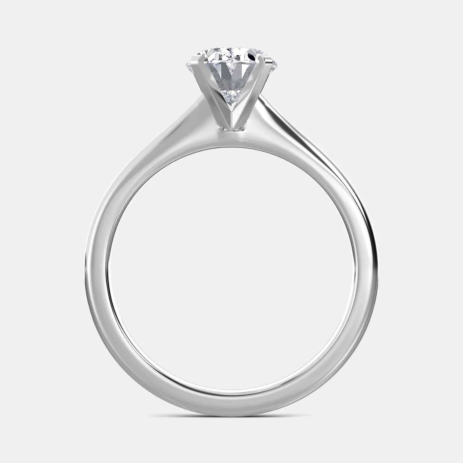 Silver Oval Cut Solitaire Ring