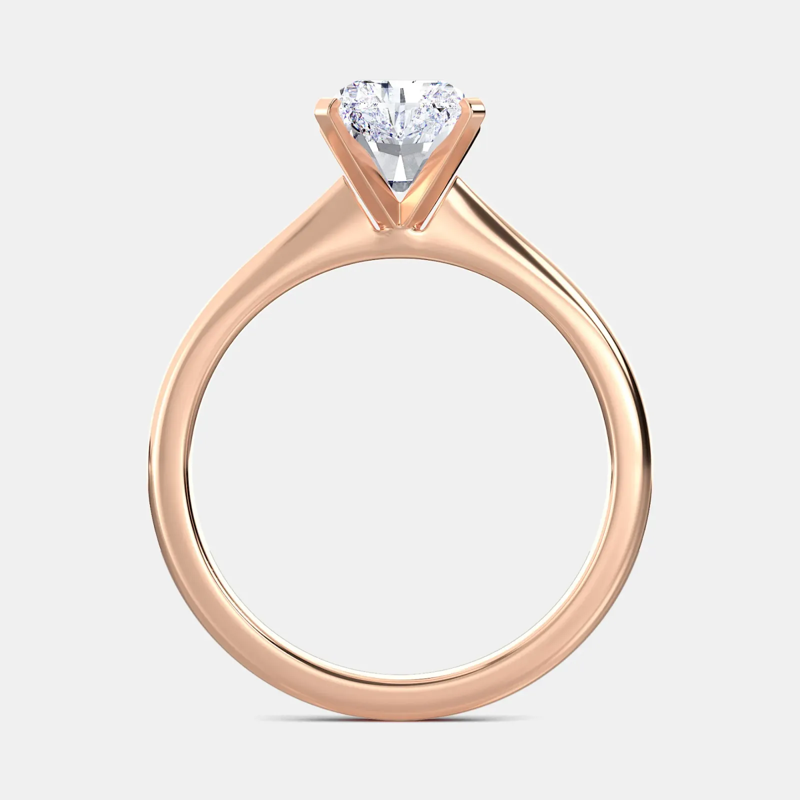 Rose gold Radiant Cut Solitaire Ring