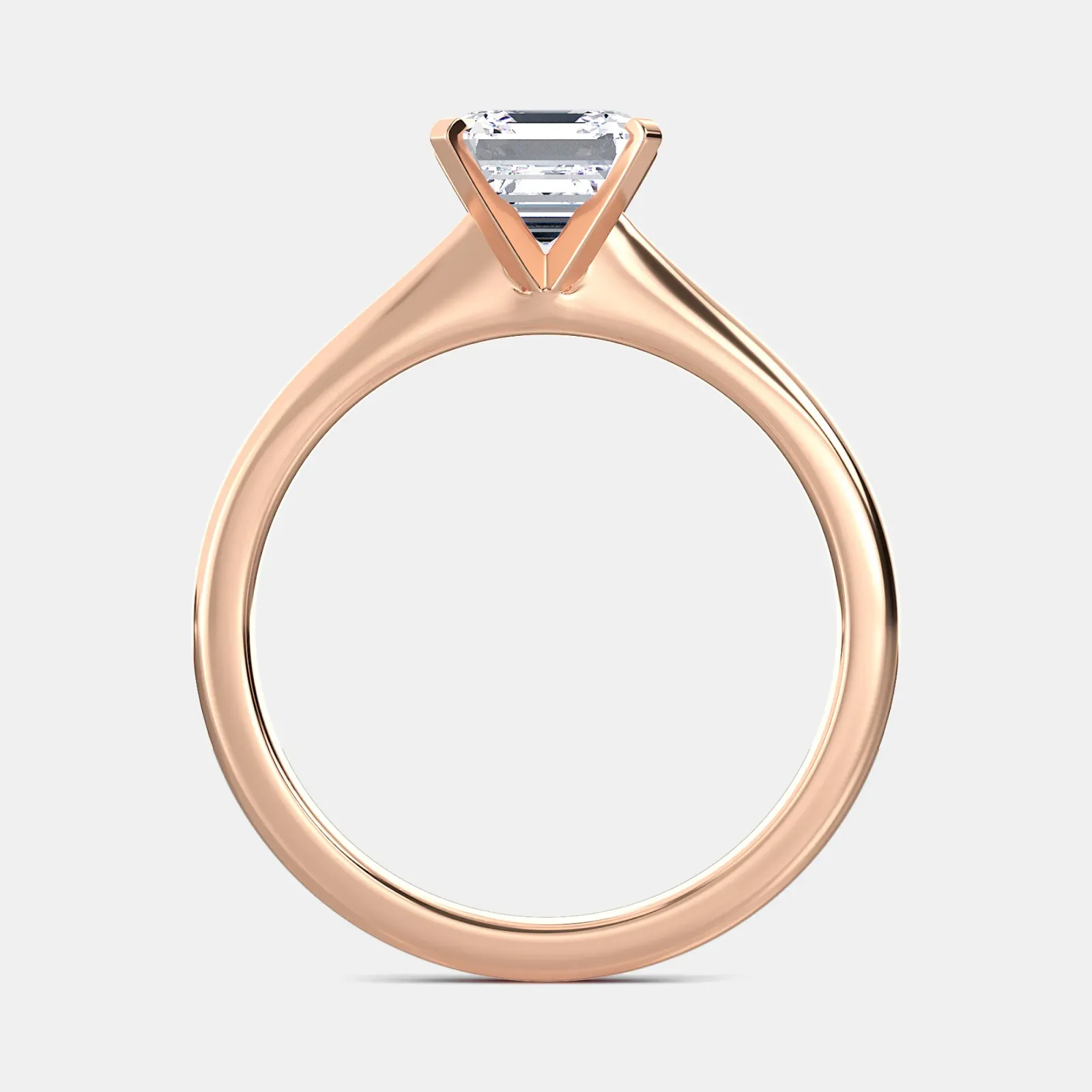 Rose gold Asscher Cut Solitaire Ring