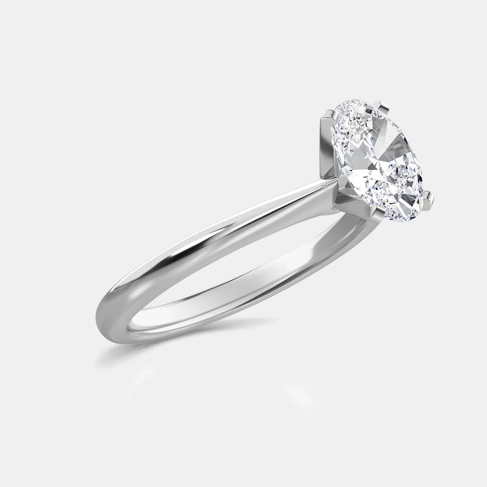 White gold Oval Cut Solitaire Ring