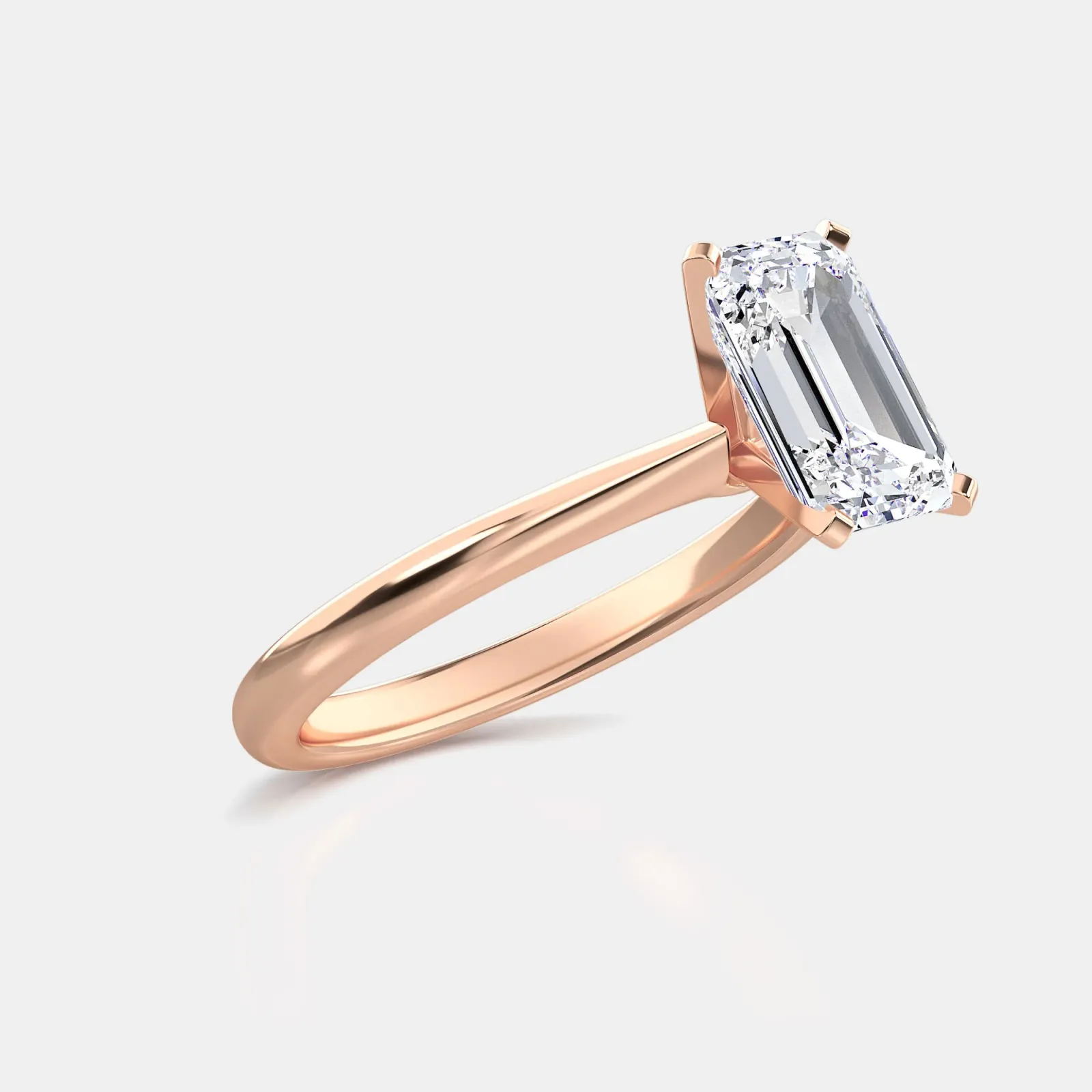 Rose gold Emerald Cut Solitaire Ring