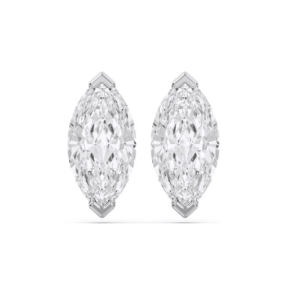 Silver Marquise Cut 4prong Studs